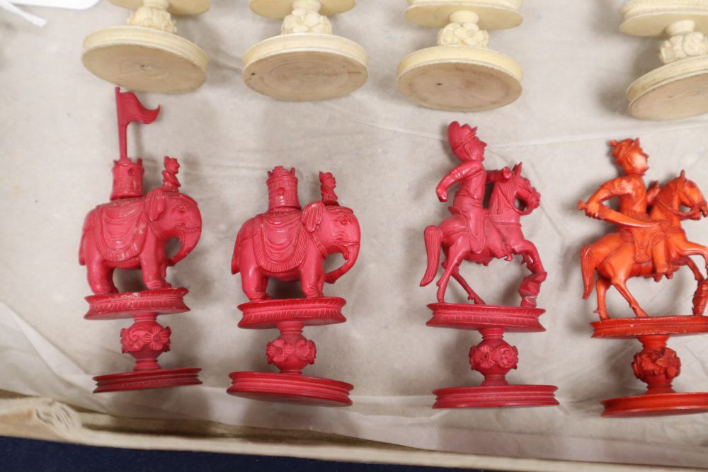 A 19th century Canton/Macau ivory chess set